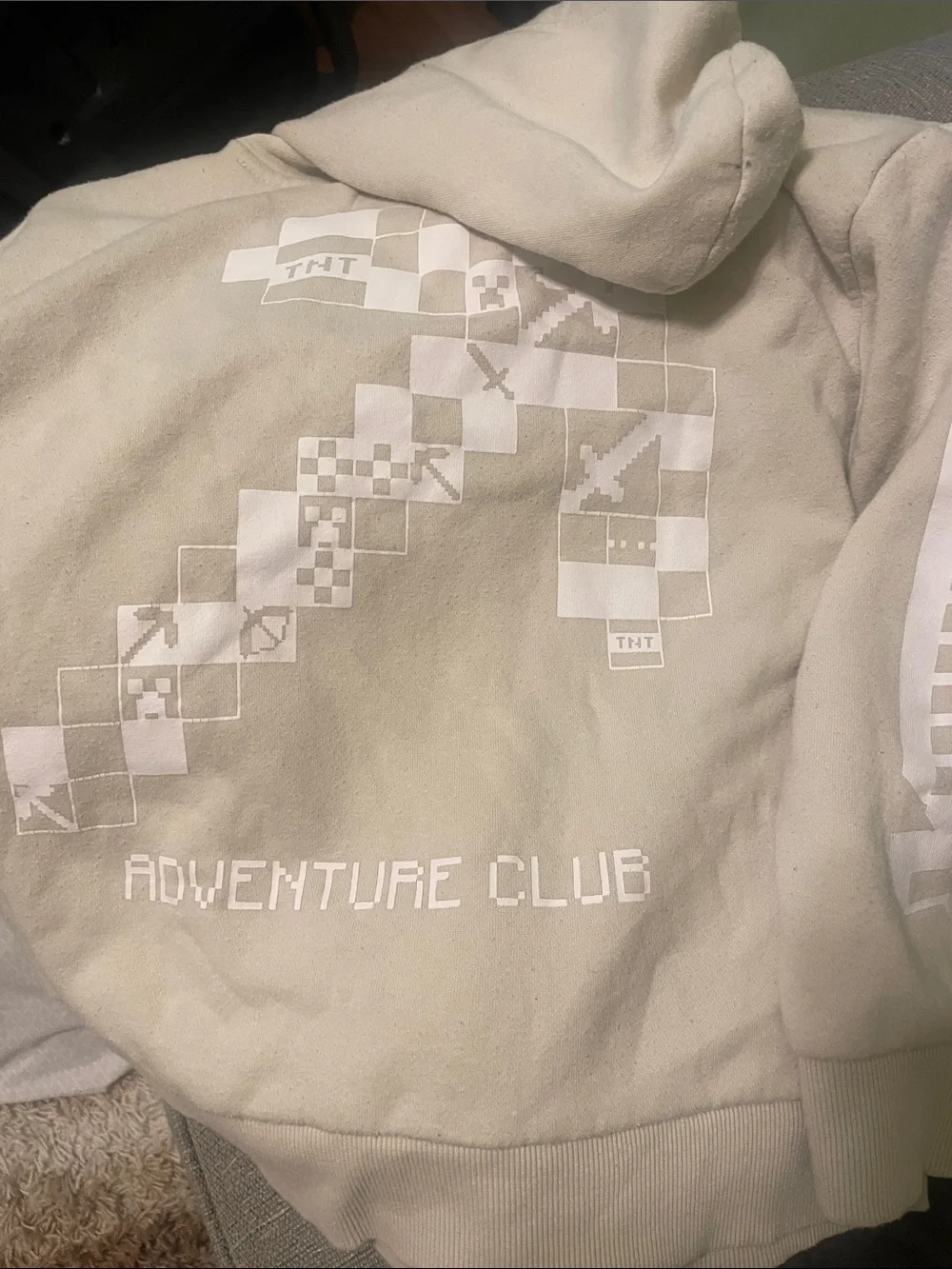 Old Navy Cream Hooded Pullover Sweatshirt for Kids